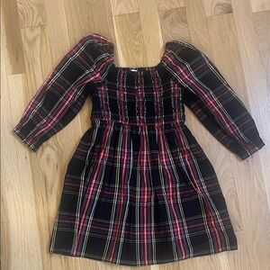 Crewcuts Girls Plaid Dress in Red, Black, and Yellow